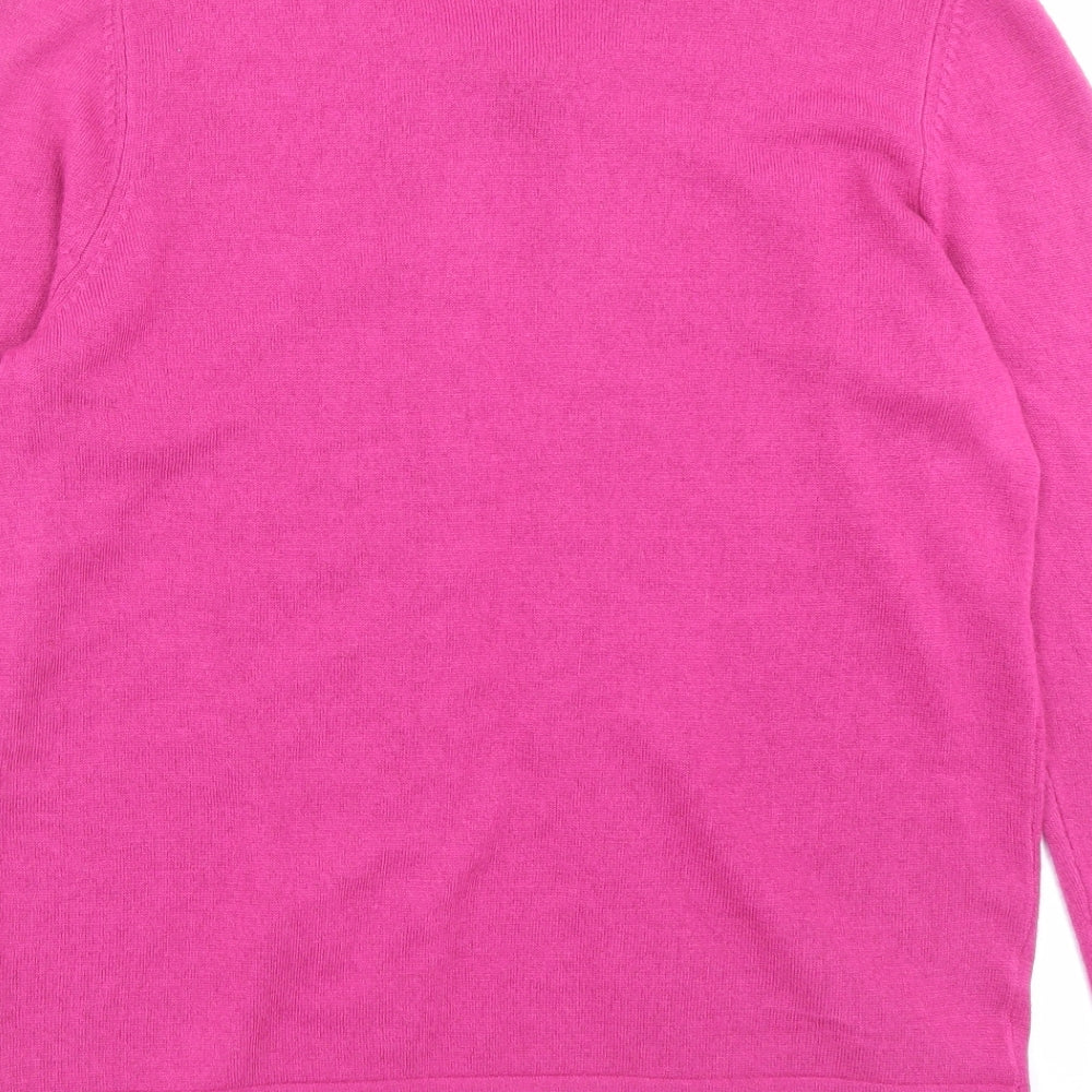 Marks and Spencer Womens Purple Crew Neck Acrylic Cardigan Jumper Size 10
