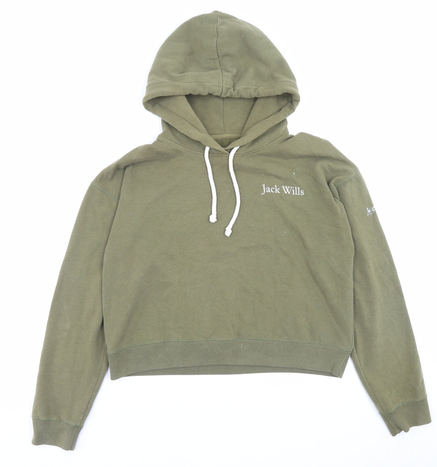 Jack Wills Womens Green Cotton Pullover Hoodie Size 10 Pullover
