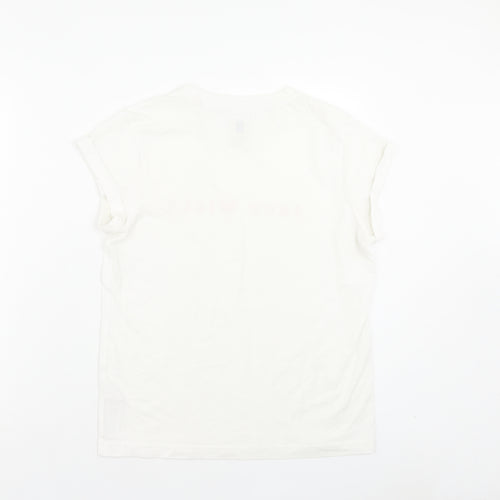 Jack Wills Womens White Polyester Basic T-Shirt Size 6 Crew Neck