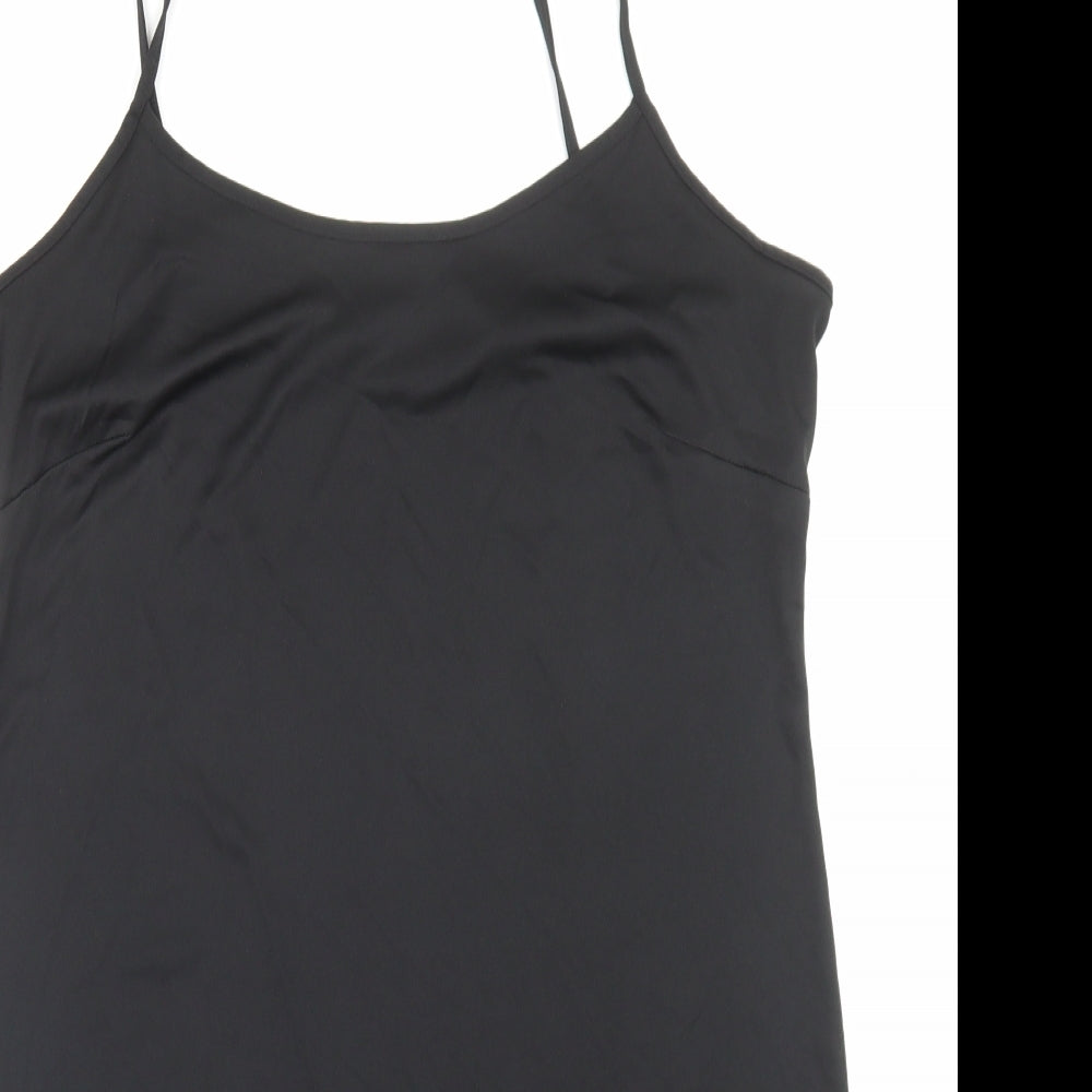 George Womens Black Polyester Tank Dress Size 14 Scoop Neck Pullover
