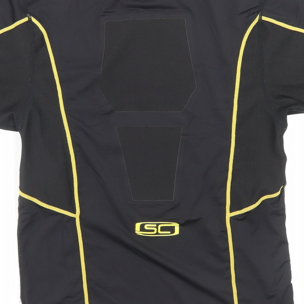 George Mens Black Polyester Basic T-Shirt Size L Crew Neck Pullover