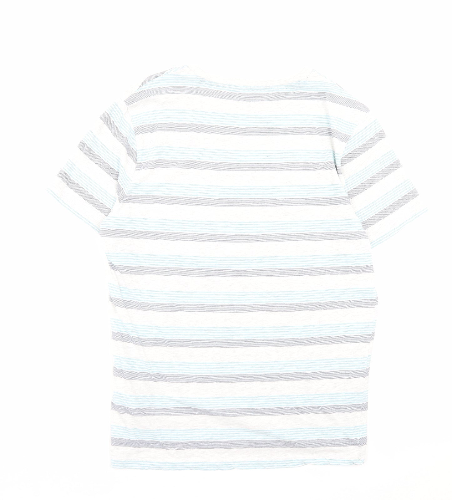 PEP&CO Mens Multicoloured Striped Cotton T-Shirt Size L Crew Neck