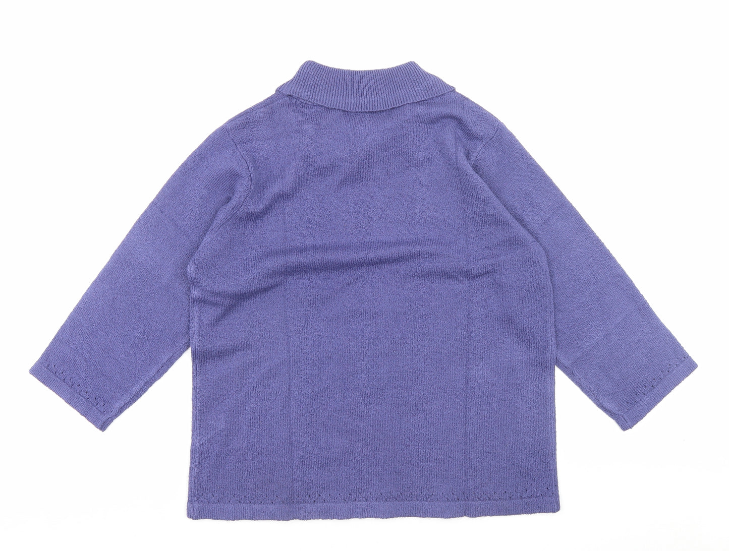 Honor Millburn Womens Purple Roll Neck Acrylic Pullover Jumper Size M