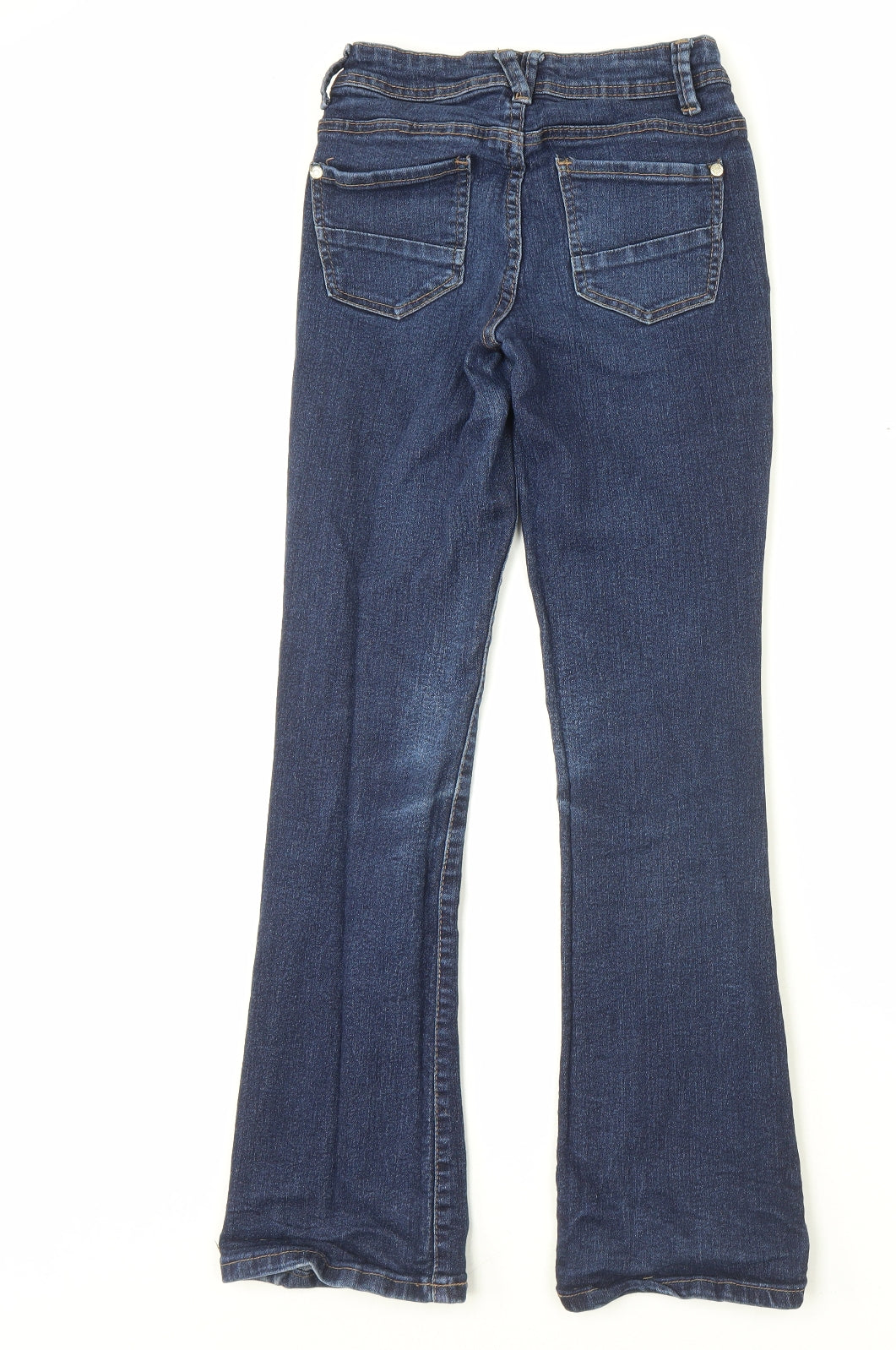 Denim & Co. Womens Blue Cotton Bootcut Jeans Size 8 L27 in Regular Button