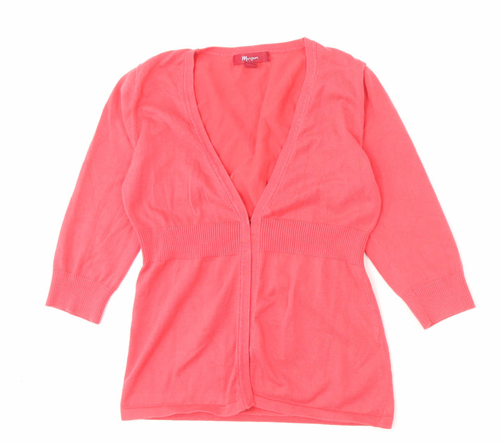 Monsoon Womens Pink V-Neck Cotton Cardigan Jumper Size 10