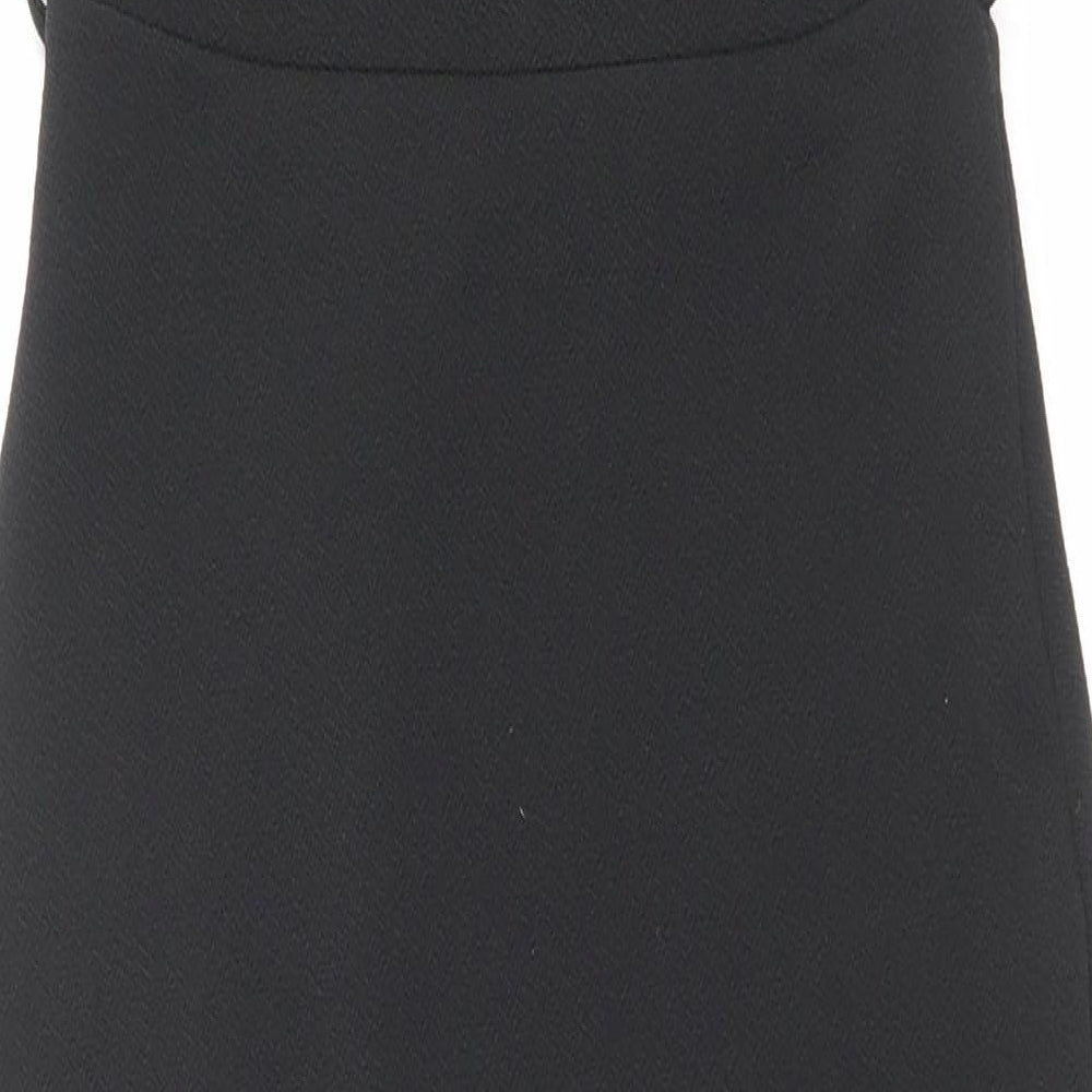 Miss Selfridge Womens Black Polyester Bodycon Size 6 V-Neck Pullover - Cross over top