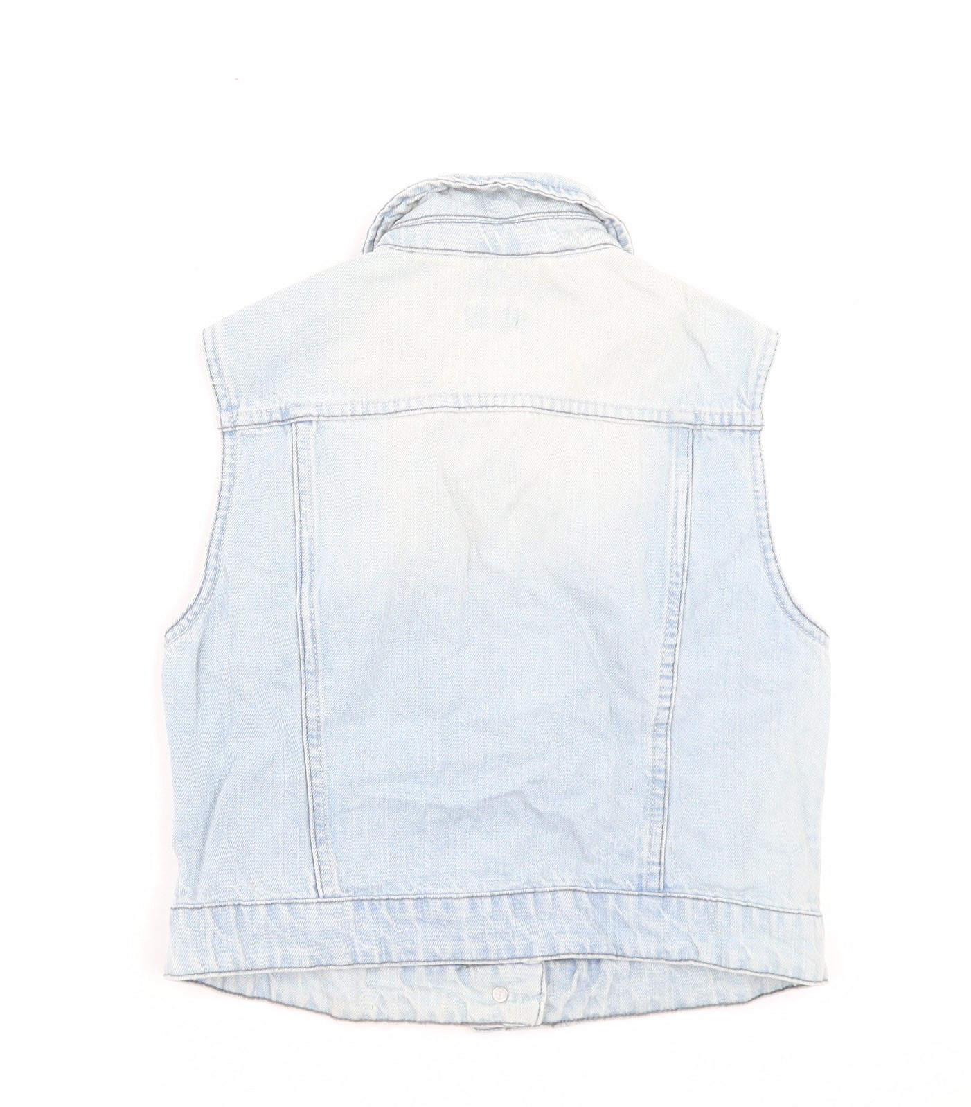 F&F Womens Blue Gilet Jacket Size 12 Button