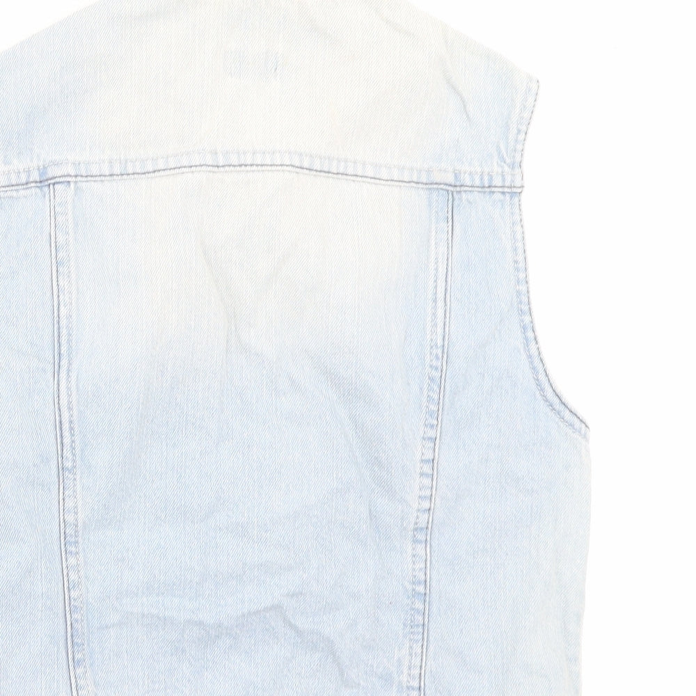 F&F Womens Blue Gilet Jacket Size 12 Button