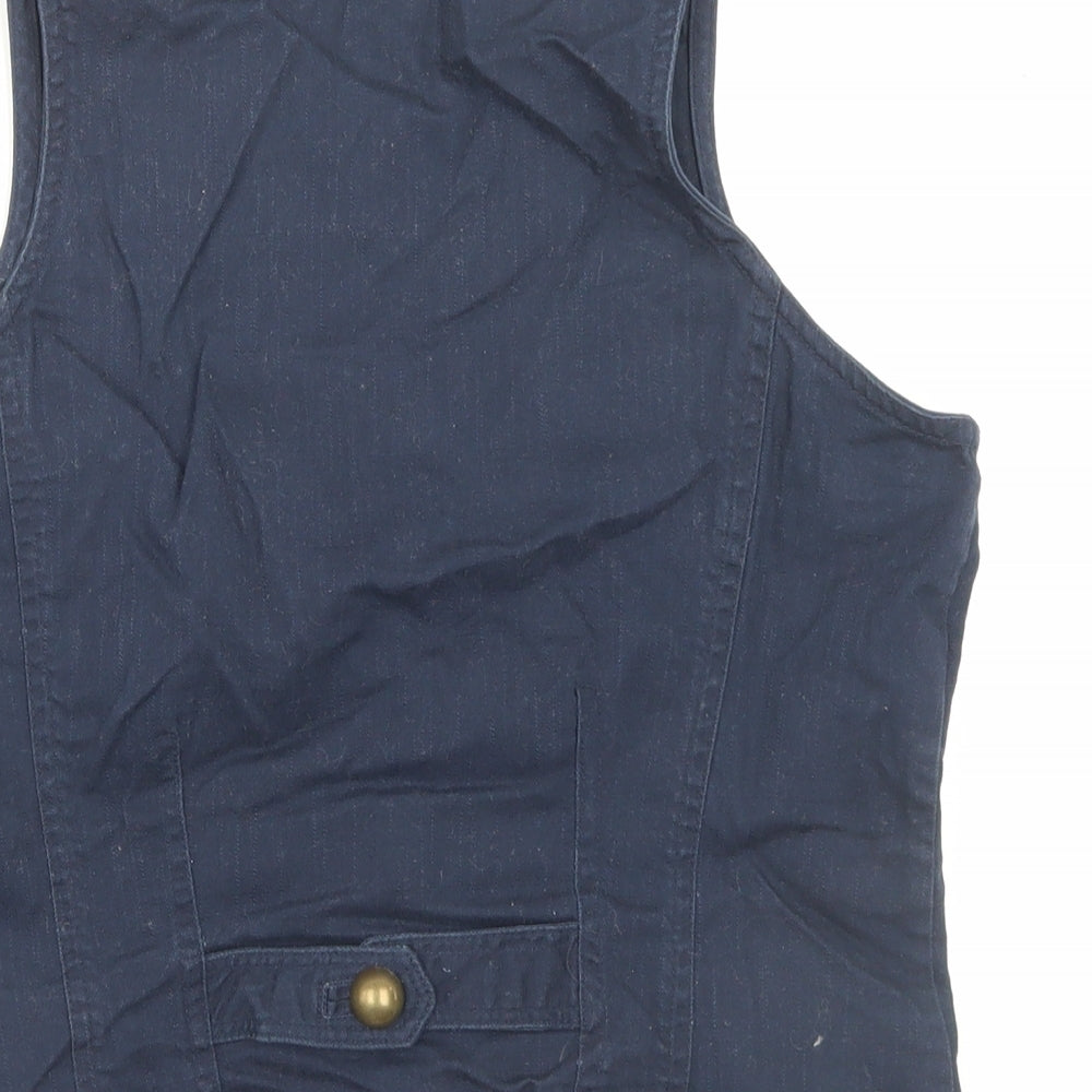 ALIBI Womens Blue Jacket Waistcoat Size 12 Button