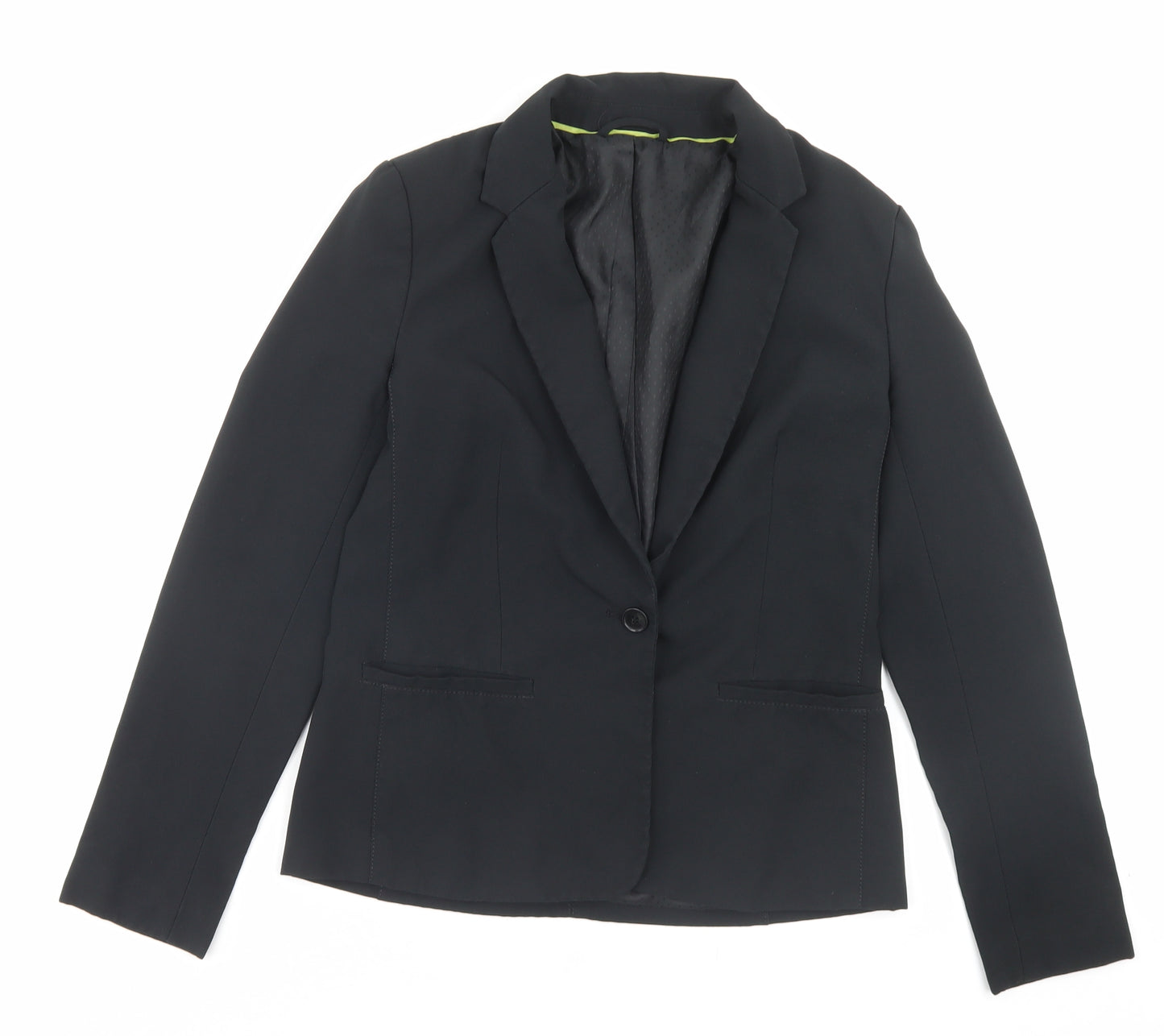 New Look Womens Black Jacket Blazer Size 10 Button