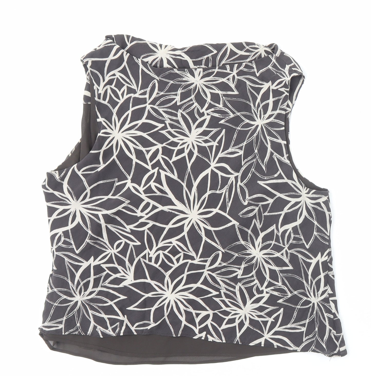 Windsmoor Womens Grey Floral Polyester Basic Tank Size 20 Boat Neck