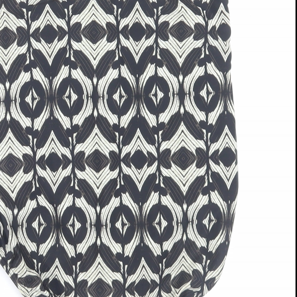 TU Womens Black Geometric Nylon One Piece Size 10