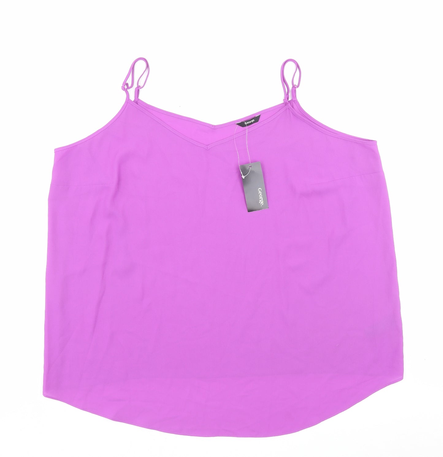George Womens Purple Polyester Camisole Tank Size 22 V-Neck