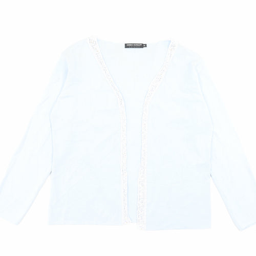 Debbie Morgan Womens Blue V-Neck Viscose Cardigan Jumper Size M