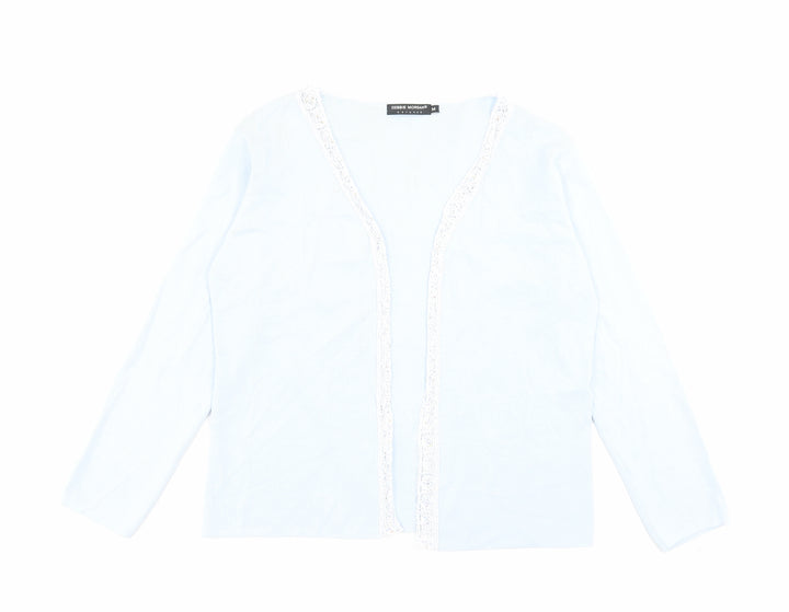 Debbie Morgan Womens Blue V-Neck Viscose Cardigan Jumper Size M