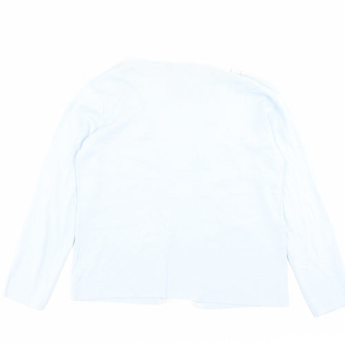 Debbie Morgan Womens Blue V-Neck Viscose Cardigan Jumper Size M