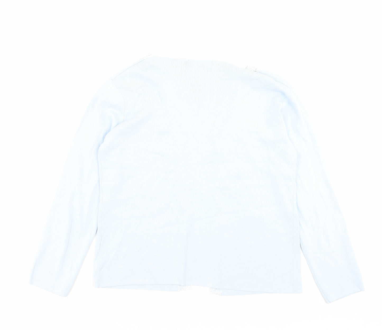 Debbie Morgan Womens Blue V-Neck Viscose Cardigan Jumper Size M