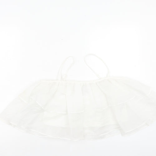 ASOS Womens White Polyester Cropped Tank Size 10 Square Neck