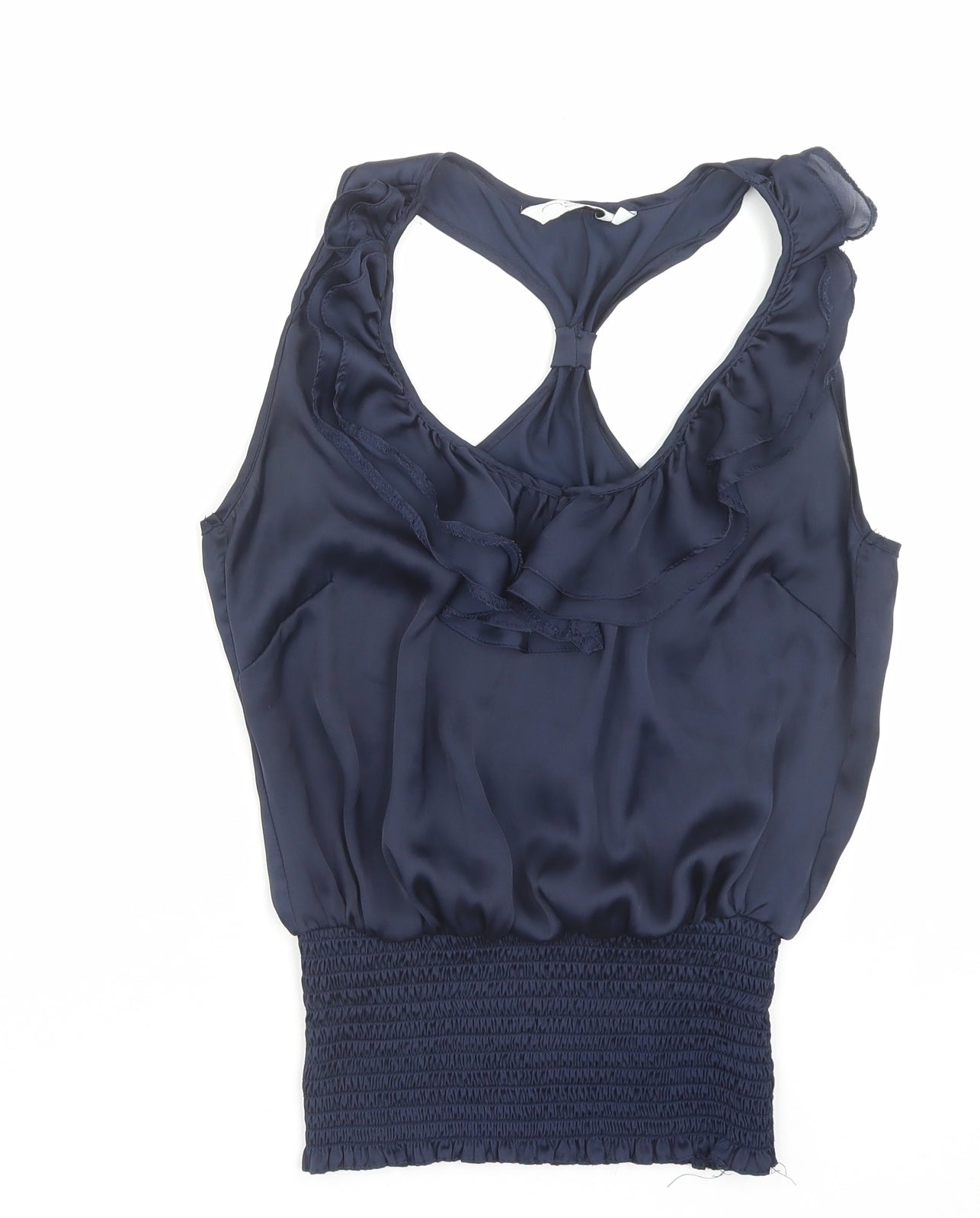 New Look Womens Blue Polyester Basic Tank Size 10 Scoop Neck