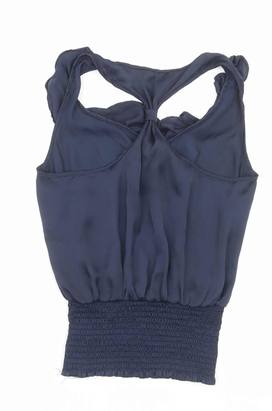 New Look Womens Blue Polyester Basic Tank Size 10 Scoop Neck