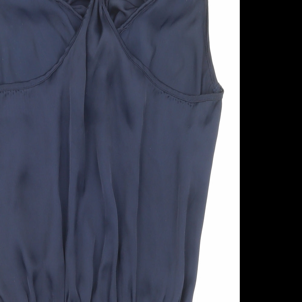 New Look Womens Blue Polyester Basic Tank Size 10 Scoop Neck