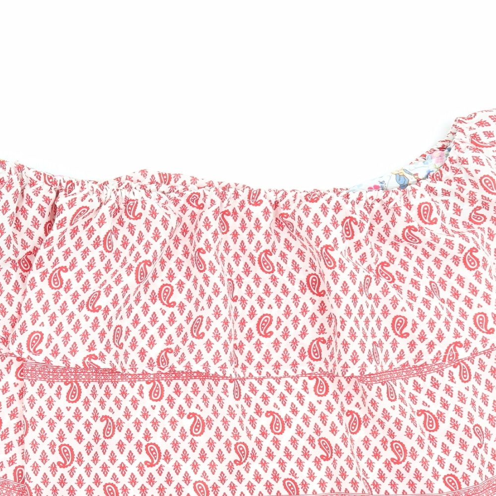 Atmosphere Womens Red Paisley Polyester Basic Blouse Size 20 Off the Shoulder