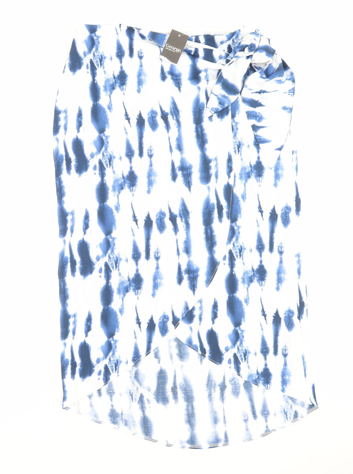 George Womens Blue Polyester Skirt Size 10 Button