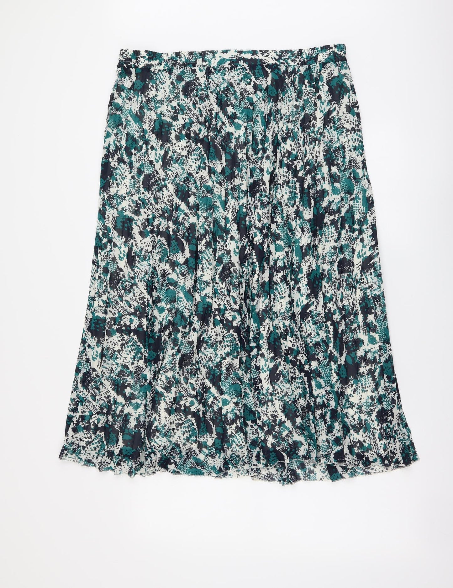 Marks and Spencer Womens Multicoloured Animal Print Polyester Pleated Skirt Size 20 Drawstring - Snakeskin pattern