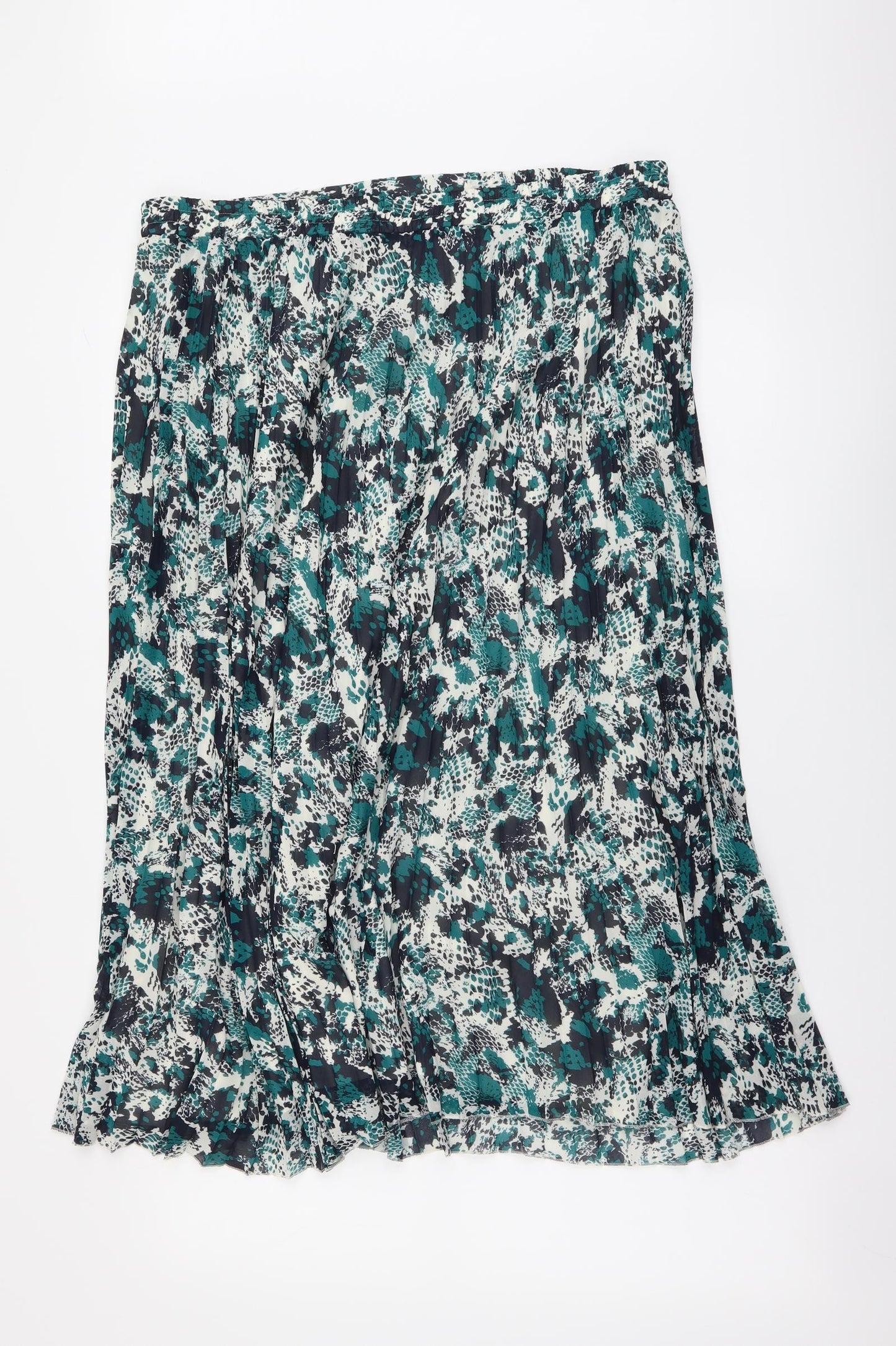 Marks and Spencer Womens Multicoloured Animal Print Polyester Pleated Skirt Size 20 Drawstring - Snakeskin pattern