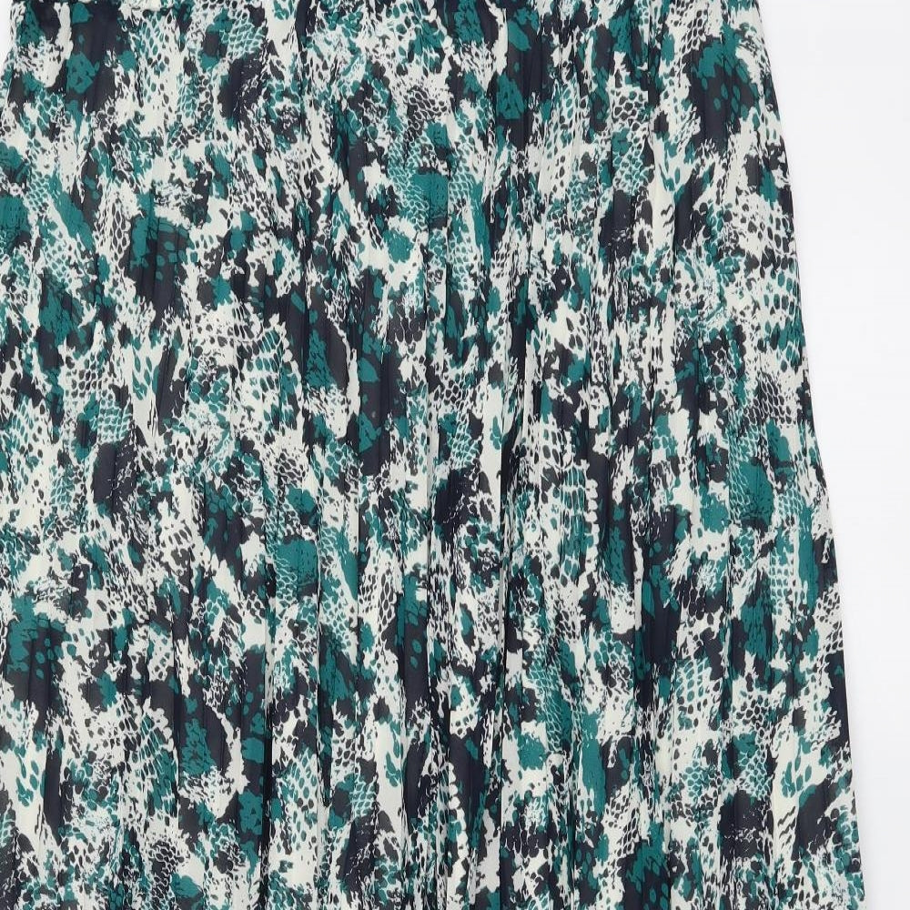Marks and Spencer Womens Multicoloured Animal Print Polyester Pleated Skirt Size 20 Drawstring - Snakeskin pattern