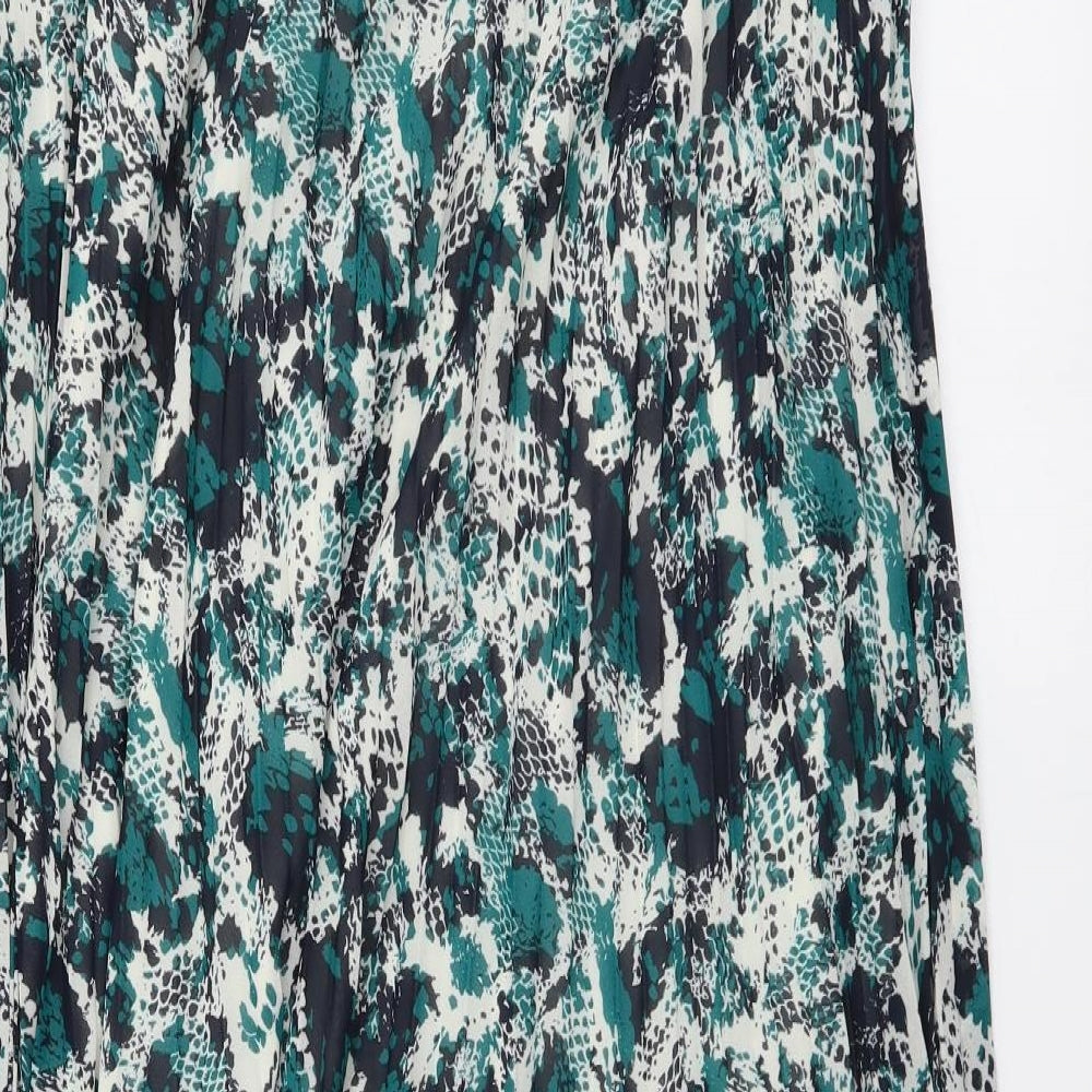 Marks and Spencer Womens Multicoloured Animal Print Polyester Pleated Skirt Size 20 Drawstring - Snakeskin pattern