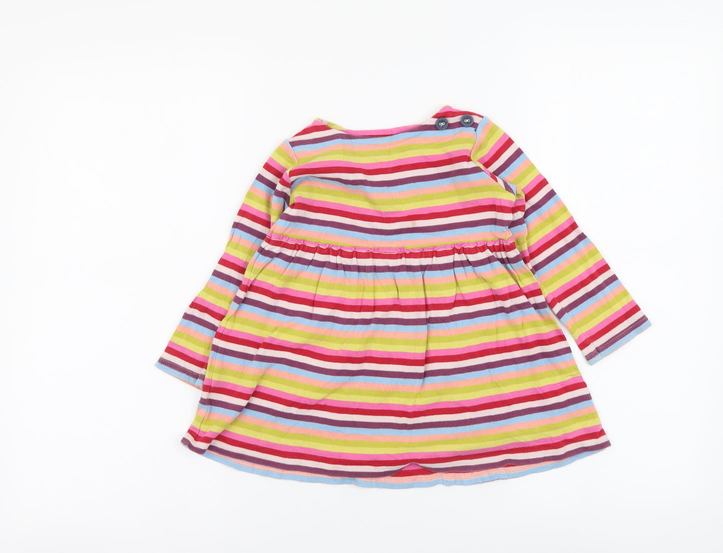 NEXT Girls Multicoloured Striped Cotton A-Line Size 3-4 Years Round Neck Pullover