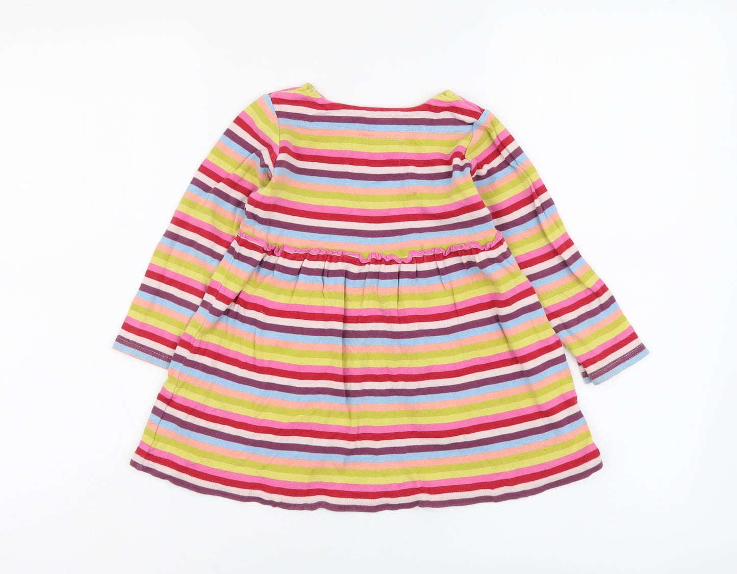 NEXT Girls Multicoloured Striped Cotton A-Line Size 3-4 Years Round Neck Pullover