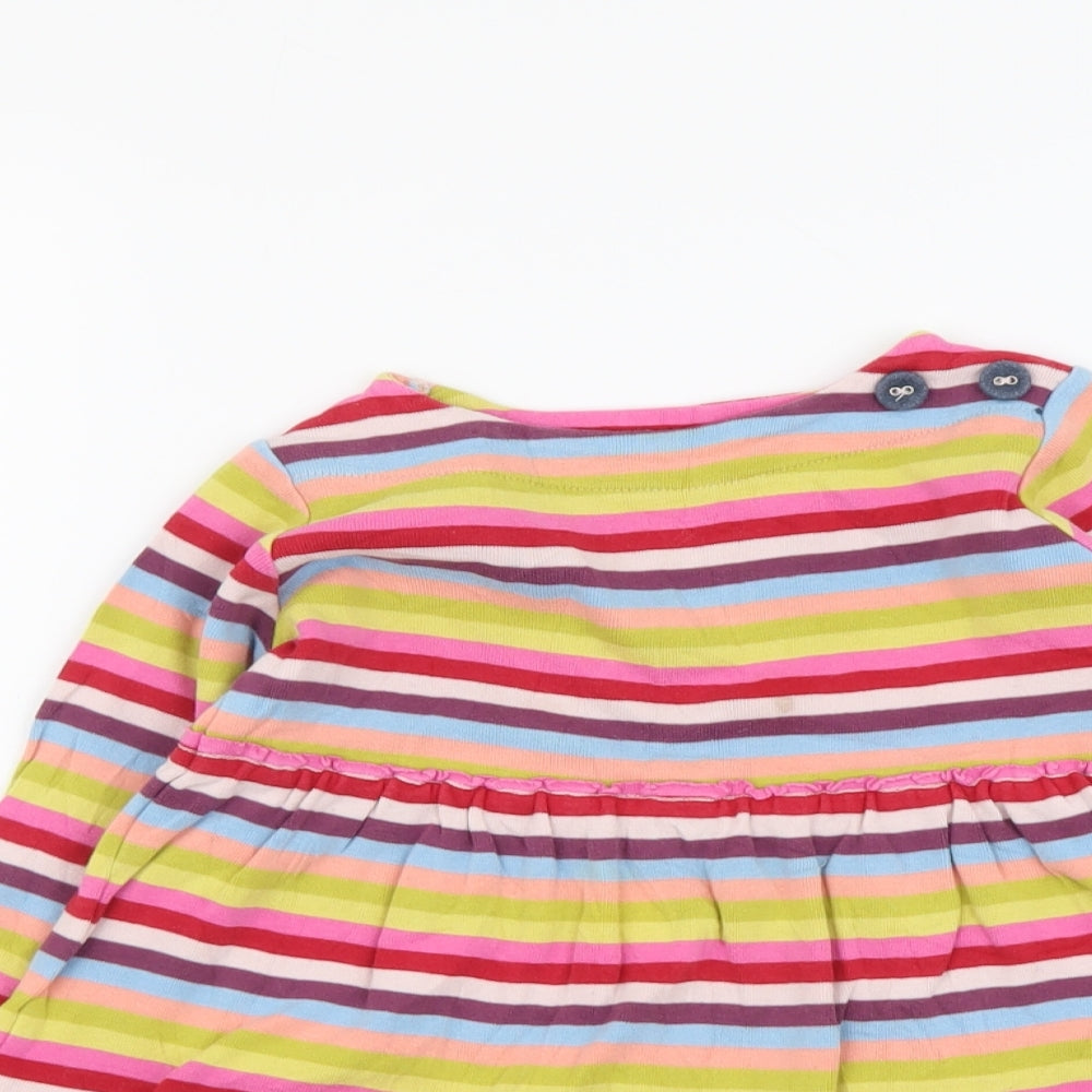 NEXT Girls Multicoloured Striped Cotton A-Line Size 3-4 Years Round Neck Pullover