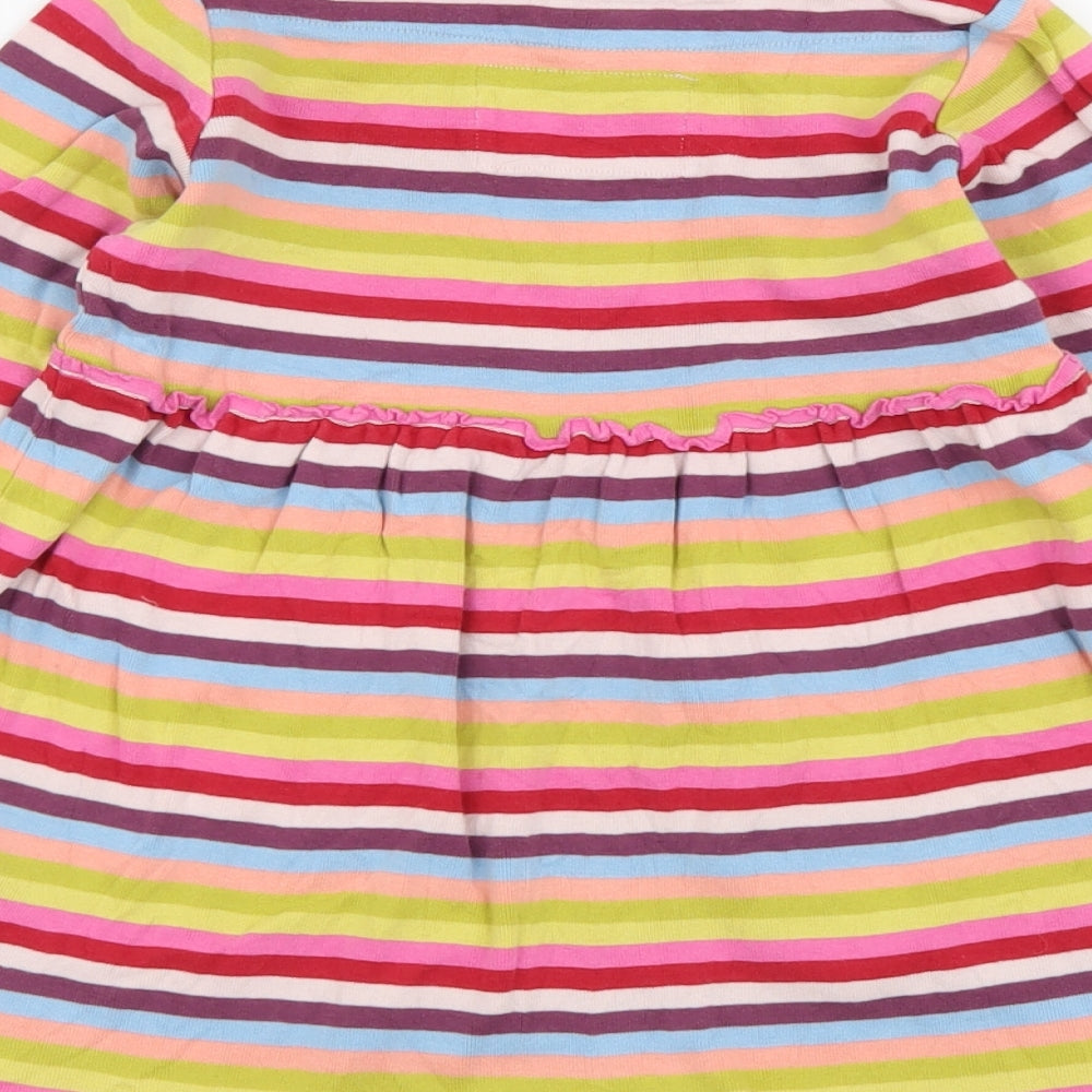NEXT Girls Multicoloured Striped Cotton A-Line Size 3-4 Years Round Neck Pullover