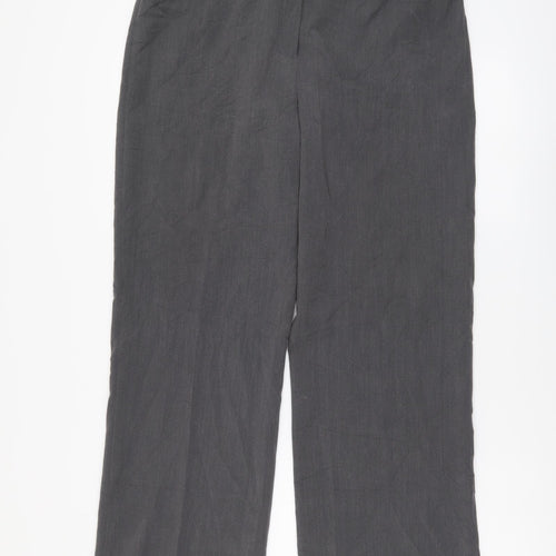 Maine Womens Grey Polyester Trousers Size 14 L28 in Regular Buckle
