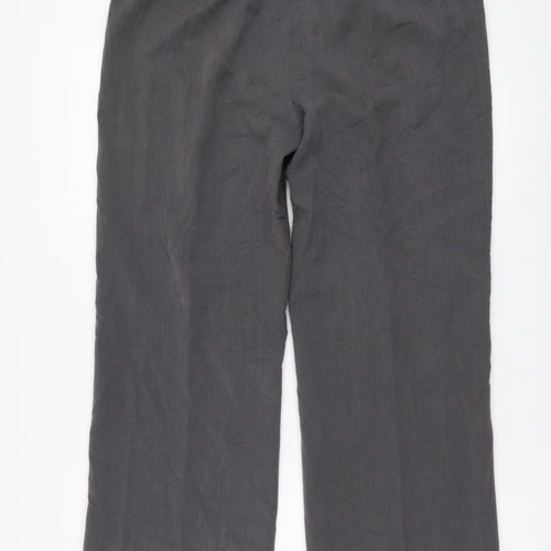 Maine Womens Grey Polyester Trousers Size 14 L28 in Regular Buckle
