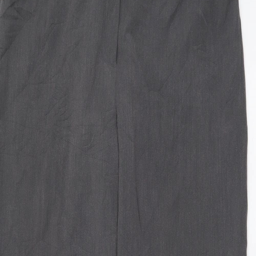 Maine Womens Grey Polyester Trousers Size 14 L28 in Regular Buckle