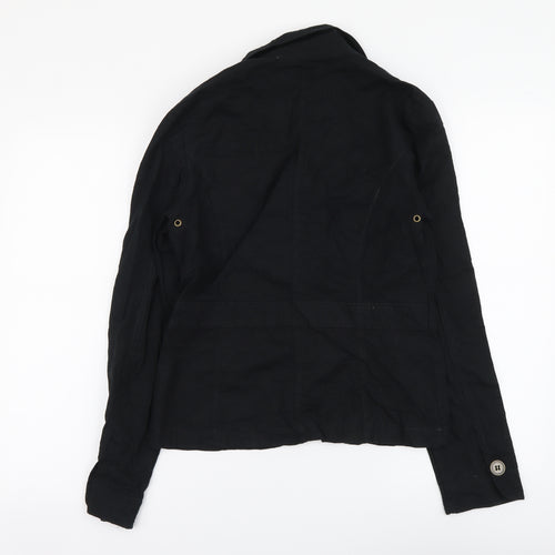 City Life Womens Black Jacket Size L Button