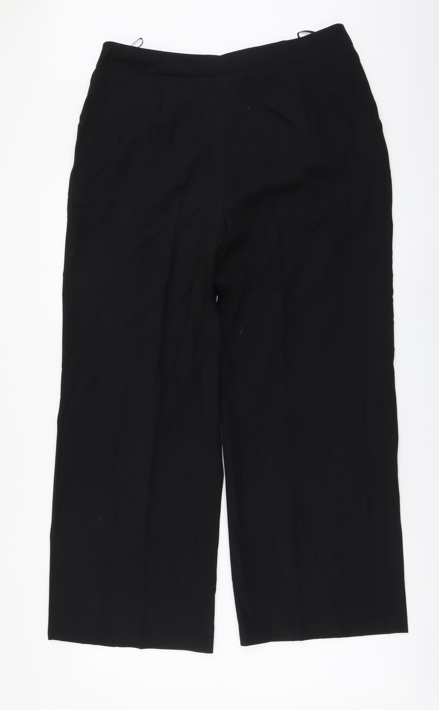 Marks and Spencer Womens Black Polyester Sweatpants Trousers Size 14 L28 in Regular Button