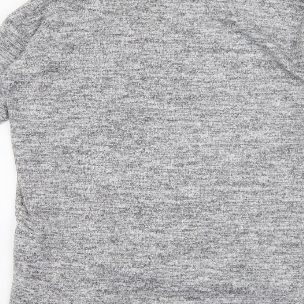New Look Womens Grey Polyester Basic T-Shirt Size S V-Neck