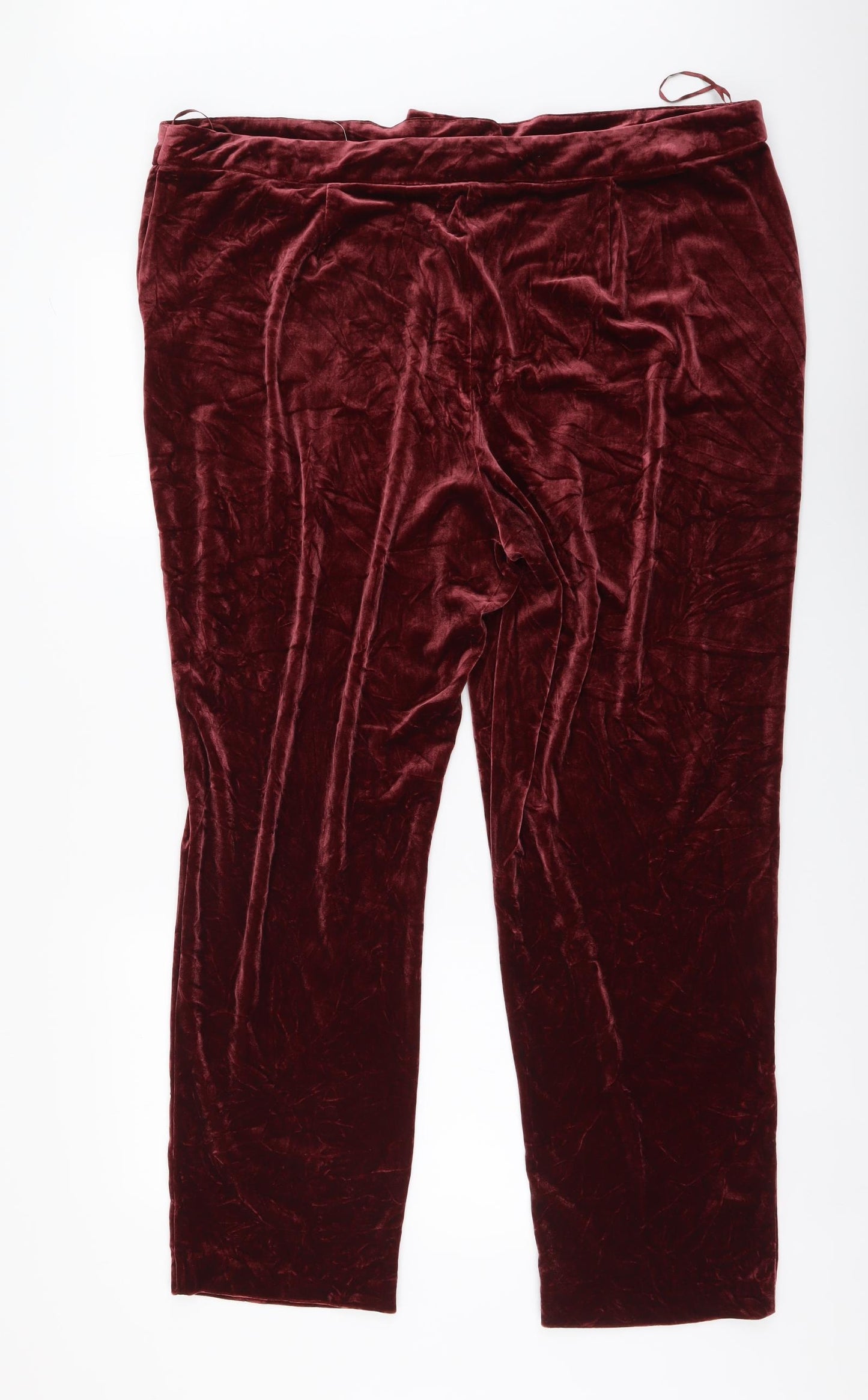 TU Womens Red Polyester Trousers Size 20 L28 in Regular Button