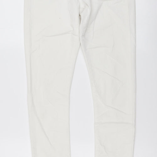 Topshop Womens White Cotton Skinny Jeans Size 28 in L27 in Regular Button