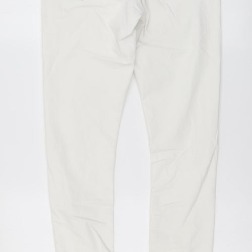 Topshop Womens White Cotton Skinny Jeans Size 28 in L27 in Regular Button