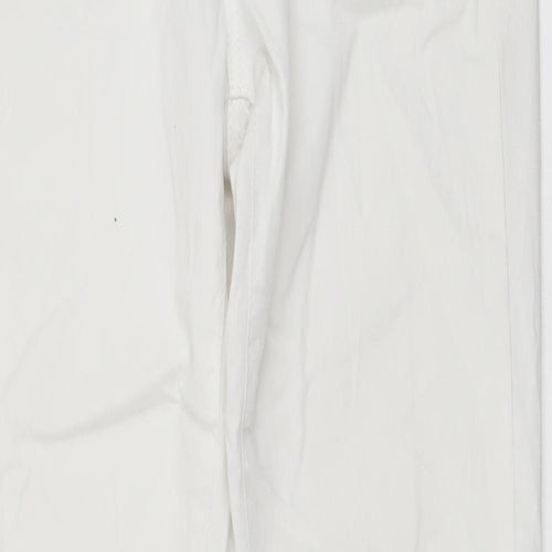 Topshop Womens White Cotton Skinny Jeans Size 28 in L27 in Regular Button
