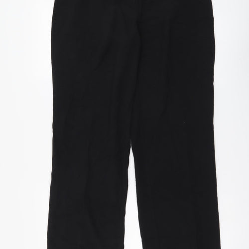 Elimma Collection Womens Black Polyester Trousers Size 14 L30 in Regular Button