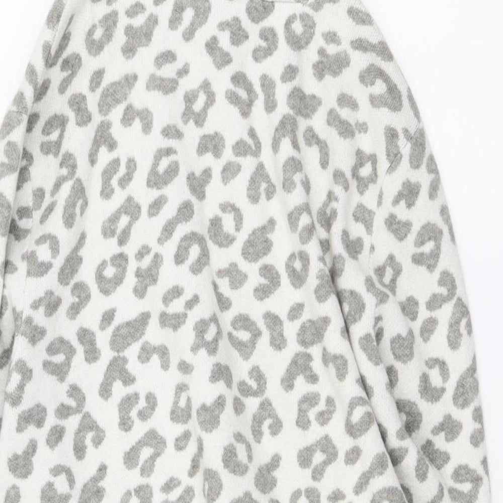 By Very Womens Beige Round Neck Animal Print Viscose Pullover Jumper Size 12 - Leopard pattern