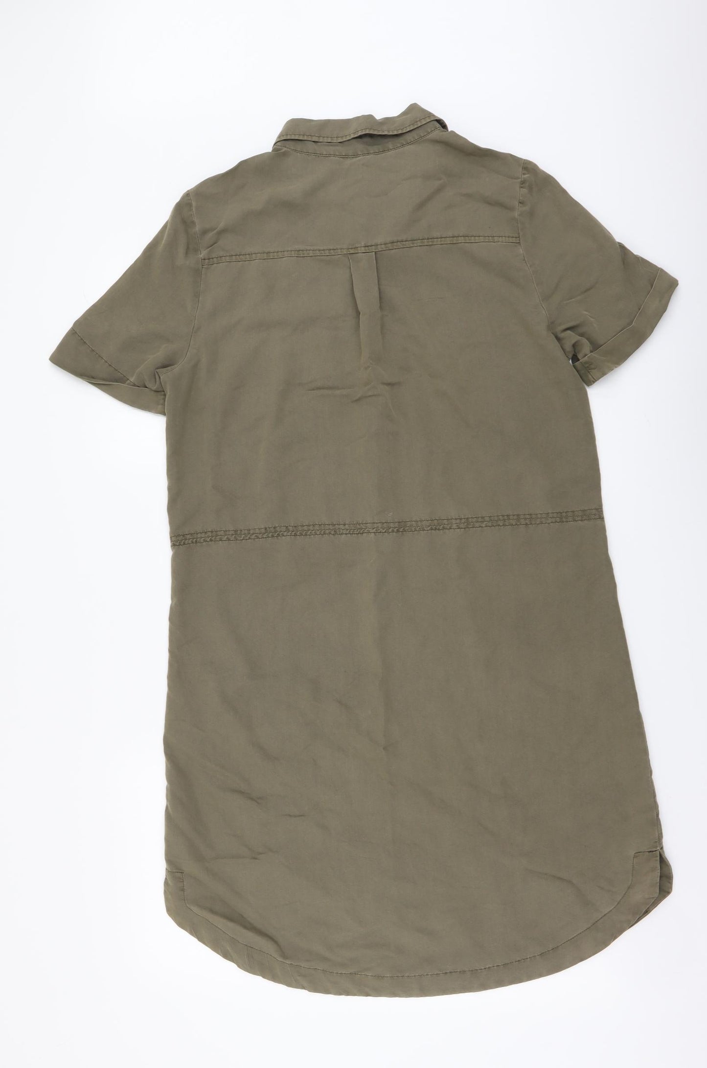 George Womens Green Viscose Shirt Dress Size 12 Collared Button