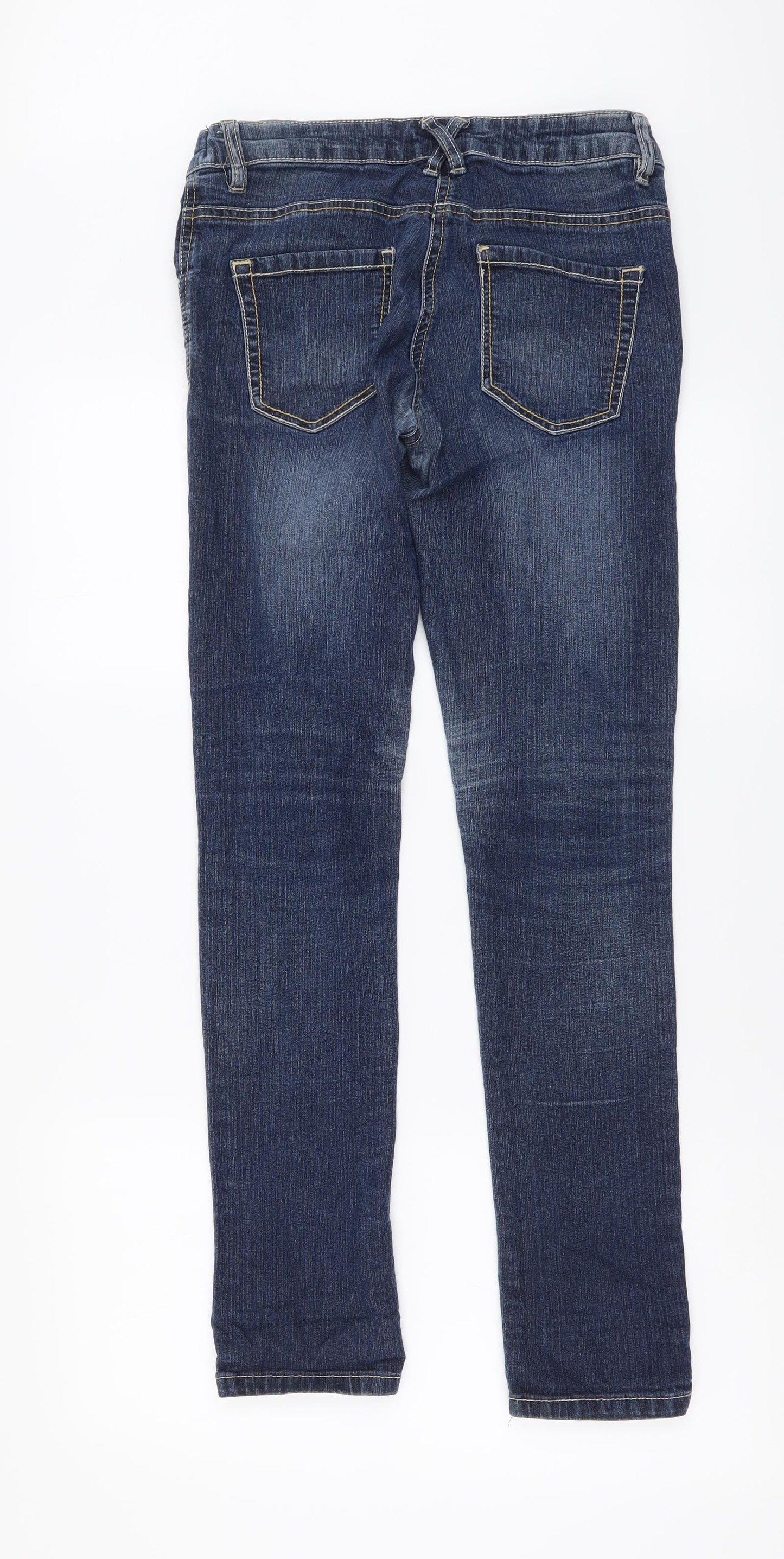 C&A Boys Blue Cotton Skinny Jeans Size 13-14 Years Regular Button