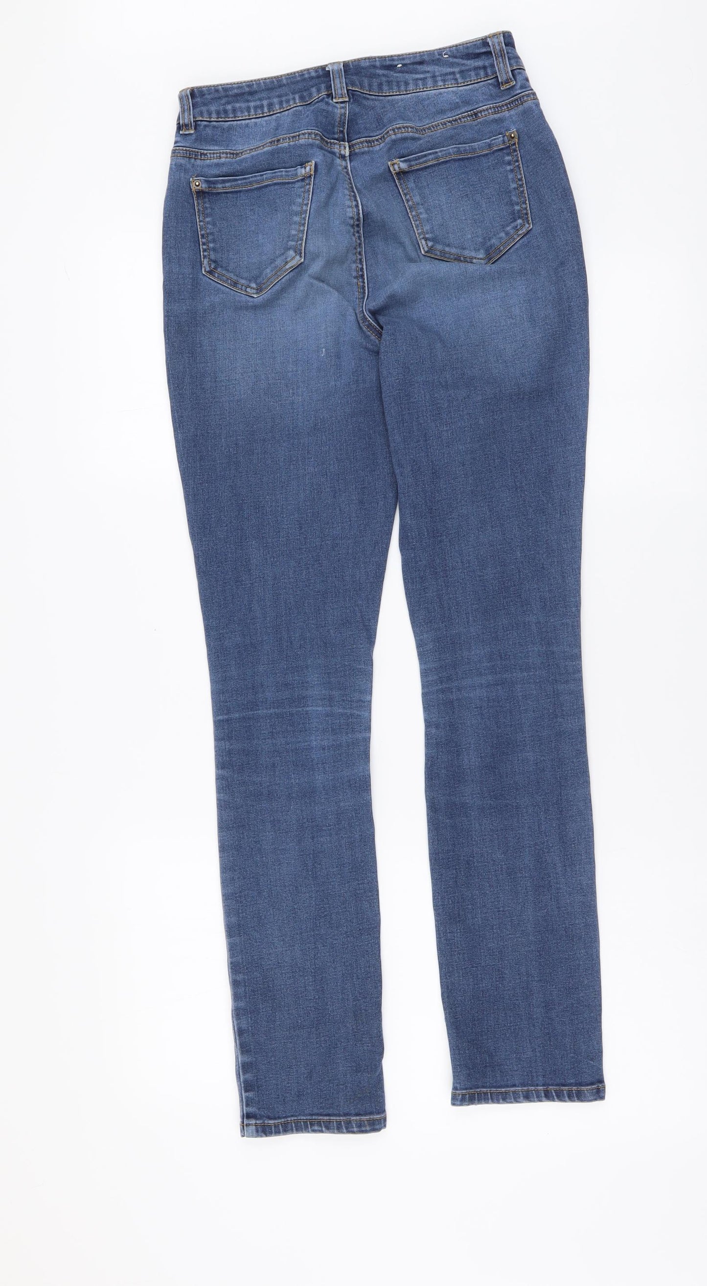 New Look Girls Blue Cotton Skinny Jeans Size 14 Years Regular Button